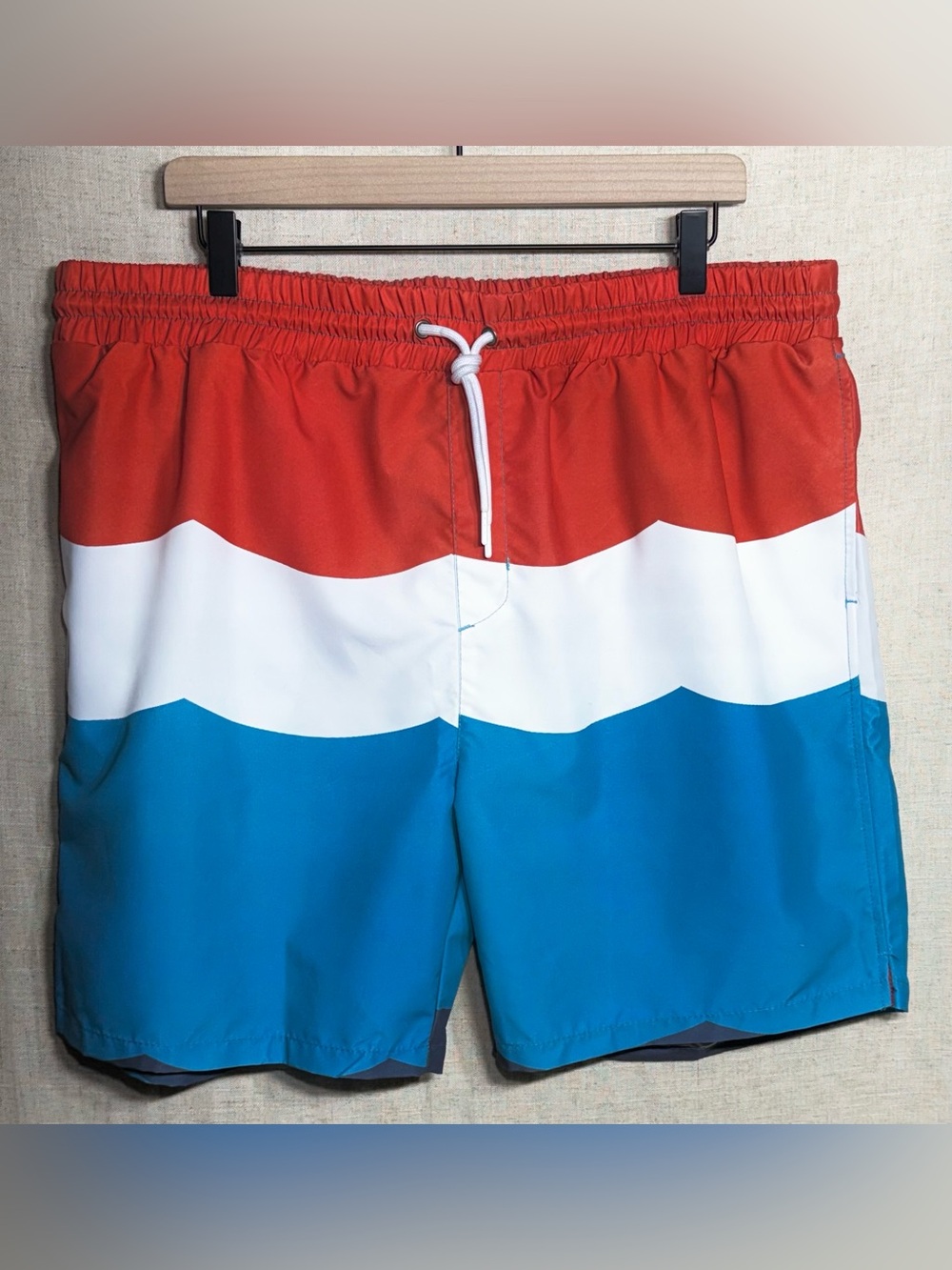 NWT Sol Angeles Sol Flag Retro Color Block Men's Swim Shorts Trunks Size XXL